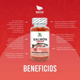 Salmon Noruego 100 Cápsulas, Contenido en Omegas esenciales, Apoya Función Cerebral, Alto contenido en EPA y DHA, Calidad Premium Sabor Natural