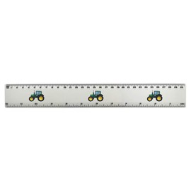 'Tractor' 30cm (12 Inch) White Plastic Ruler (RL00040000)