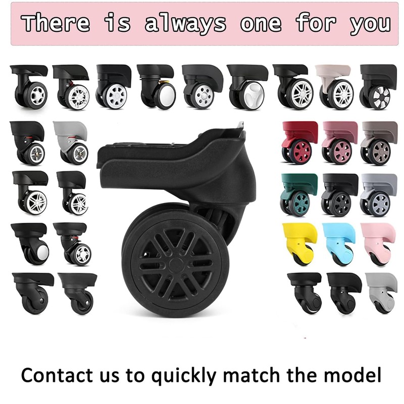 Volein Suitcase Replacement Wheels 1 Pair Black Suitcase Castors Swivel