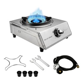 18,000 BTU High-Power Propane Burner Stove - Heavy-Duty Stainless Steel, Portable Single Burner Propane Stove for Indoor/Outdoor Cooking