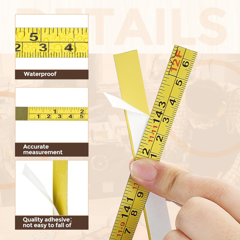 Saysurey 6 Pcs 12 ft Self Adhesive Measuring Tape Adhesive