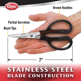 Clauss Stainless Steel Trimmers, 7" Blunt