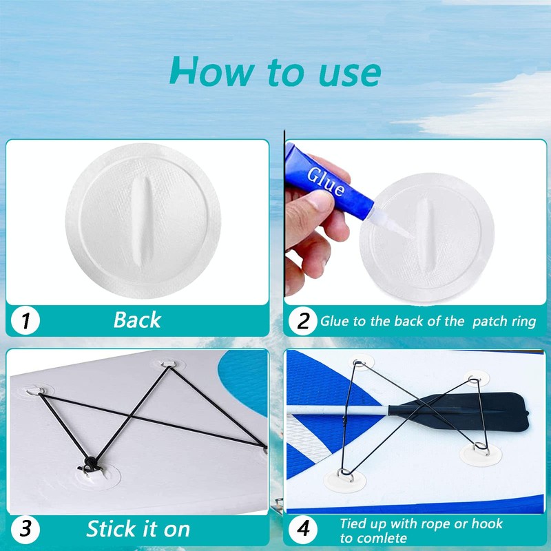 TONLOOEEL 6 Pack 4.33"/11cm Stainless Steel D-Ring Circular Patch for