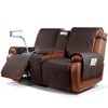 Ruaozz Waterproof Recliner Loveseat Cover with Console Non-Slip Couch Covers
