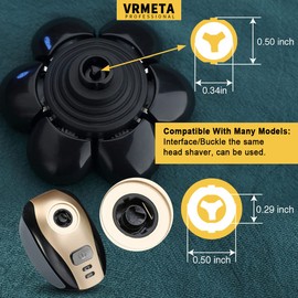 VRMETA 7 Blades Men's Electric Shaver Replacement Heads 7D Sharp Head Shaver Replacement Heads Floating Shaver Blades for Electric Rotary Shaver (7 heads (Black))