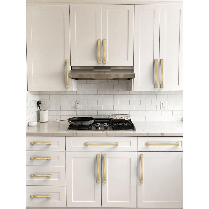 Asimerdeco 10 Pack Brushed Gold Cabinet Pulls 3 Inch(76mm) Kitchen