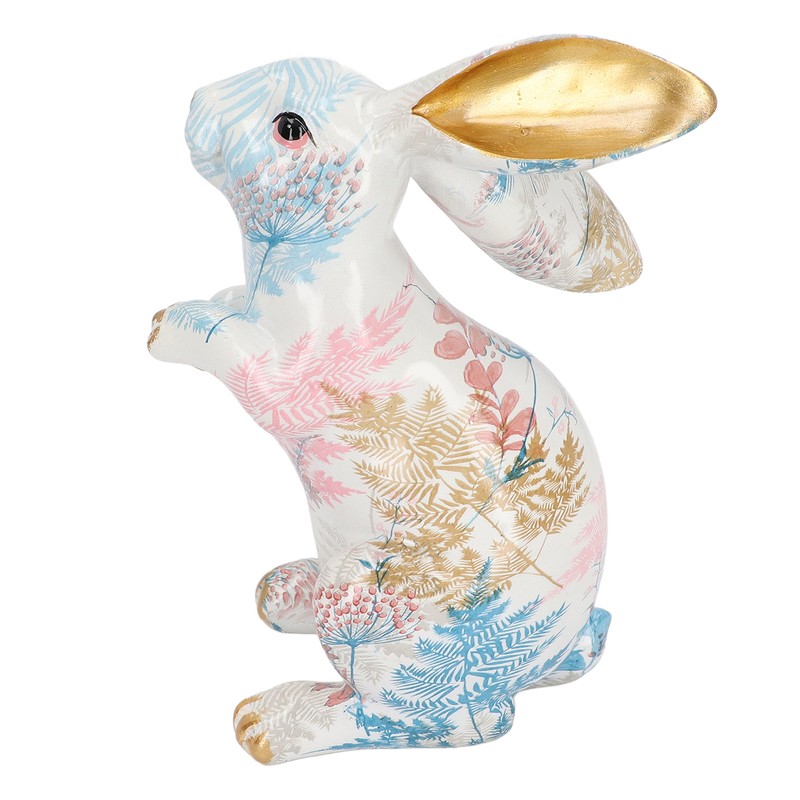 Rabbit Statue Nordic Style Handcrafted Painted Resin Rabbit Desktop Ornament