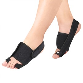 Reinforced aluminum bar thumb valgus orthosis black   PU latex stripe arch pad 1 pair