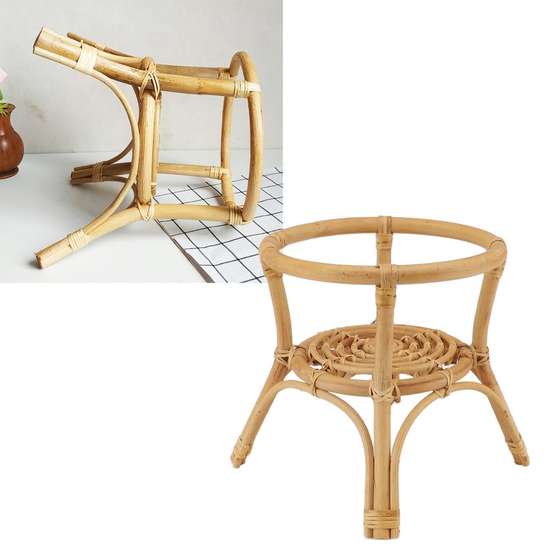 Plant Stand Flower Pot Rack Rattan Minimalist Stable 9.4in Diameter