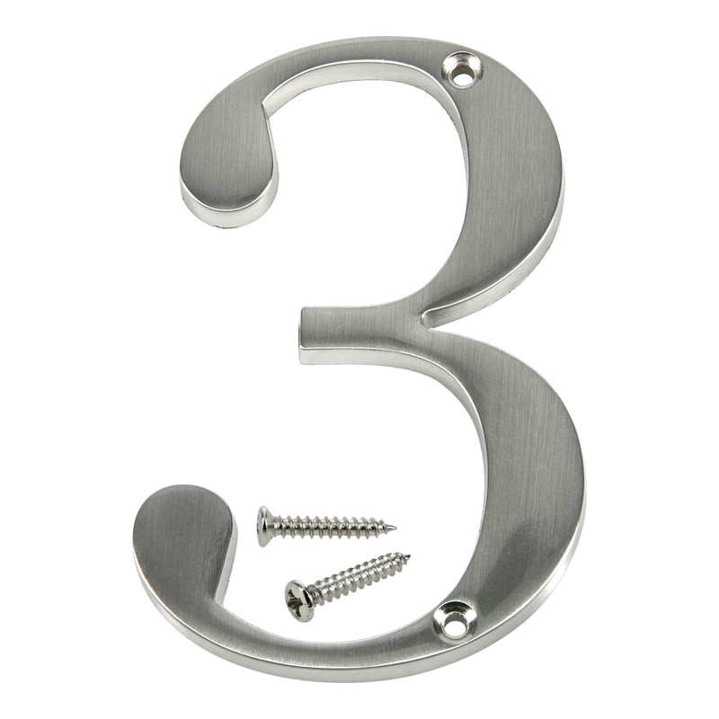 Distinctions by Hillman 843323 4-Inch Brushed Nickel Flush-Mount House Number