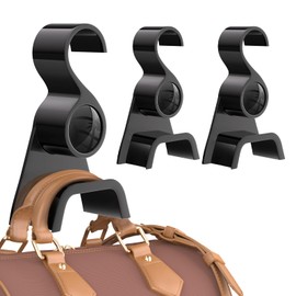 Famitree Premium Handbag Hanger Hook Cabinet 3 Pieces - Acrylic Hooks for Bags Backpacks Bags Hanger Bag Hanger for Hanging Backpacks Scarf Belt and Tie (Black)
