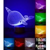 Narwhal 3D Optical Illusion Night Light, Touch Control, LED 7