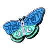 They/Them Pronouns Cute Blue Butterfly Metal Pin Badge