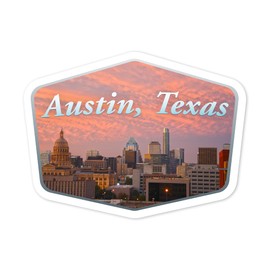 Die Cut Sticker Austin, Texas, Cityscape, Contour Vinyl Sticker 1 to 3 inches (Waterproof Decal for Cars, Water Bottles, Laptops, Coolers), Small