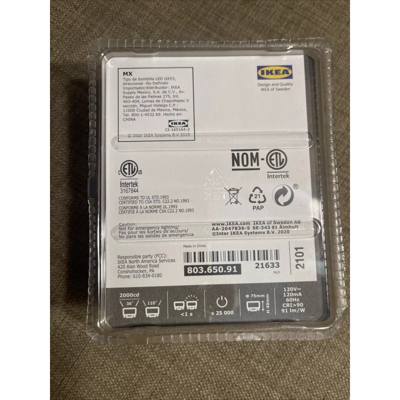 Ikea LEDARE LED Bulb GX53 1000 lumen 2700 K Dimming