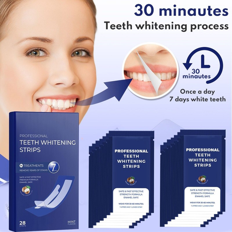 TSUINZ 28Pairs Teeth Whitening Strips Tooth Rapid Bleaching White Strips