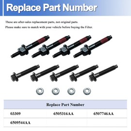03309 Exhaust Manifold Bolt Hardware Kit Stud Nut Compatible with 05-20 Chrysler Dodge Jeep Ram Models, 2 Pack