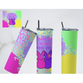 Handmade Easter Bunny Peeps Leopard Tumbler Design for 20oz Tumblr