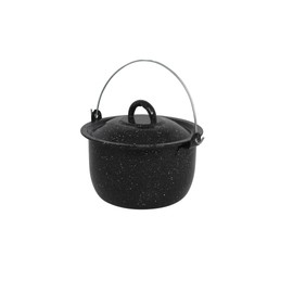 MIRRO 3.0qt Enamel Convex Kettle, Black