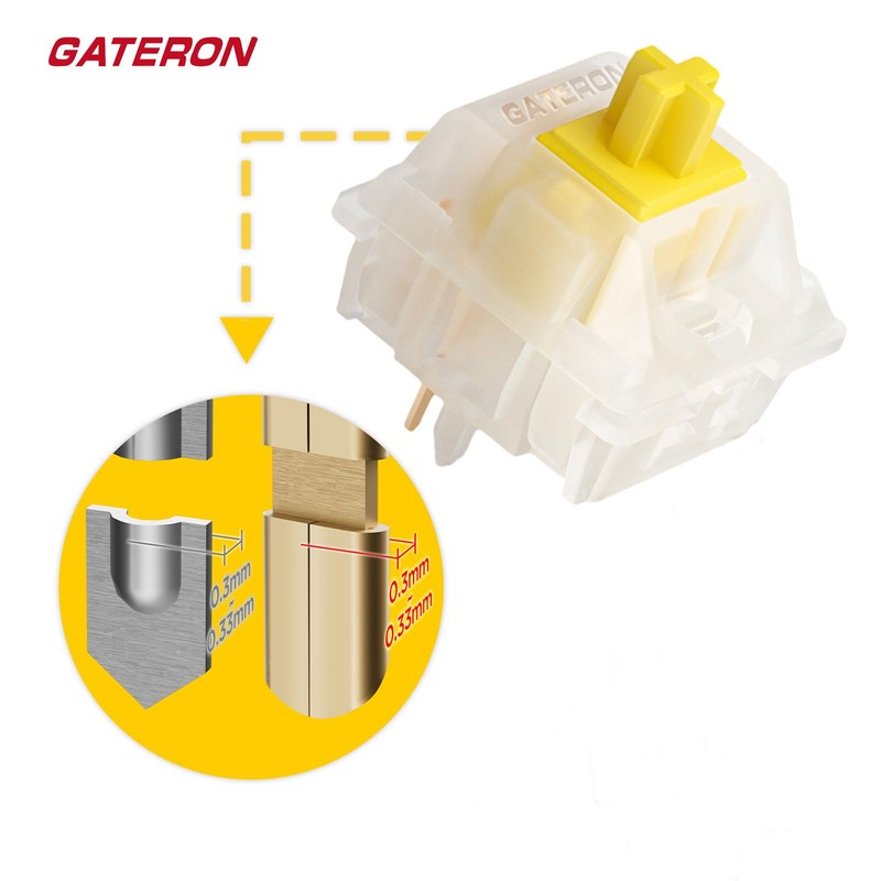 GATERON KS-3X1 V2 Milky Yellow Pro Pre-lubed 5 Pin Linear
