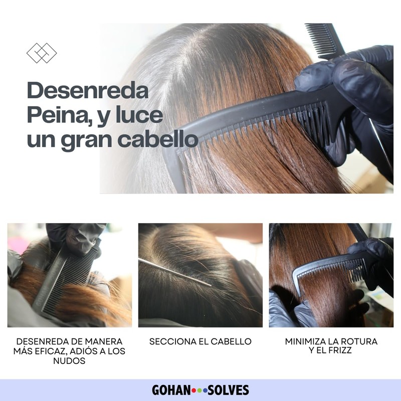 Kit de Dos Peines Profesionales de Cola Metálica y Cola