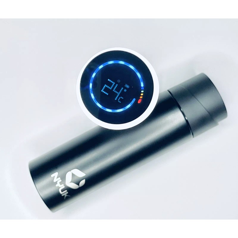 Nyuk UV C Sanitizing Self-Cleaning Water Bottle Insulated Black Thermo