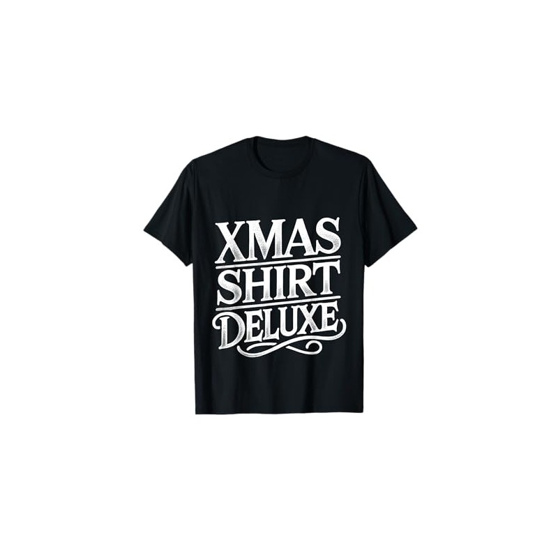 XMAS Deluxe White Christmas Top Luxury Funny Ugly T-Shirt, black