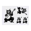 4 x 'Funny Cat Playing Banjo' Temporary Tattoos - Water