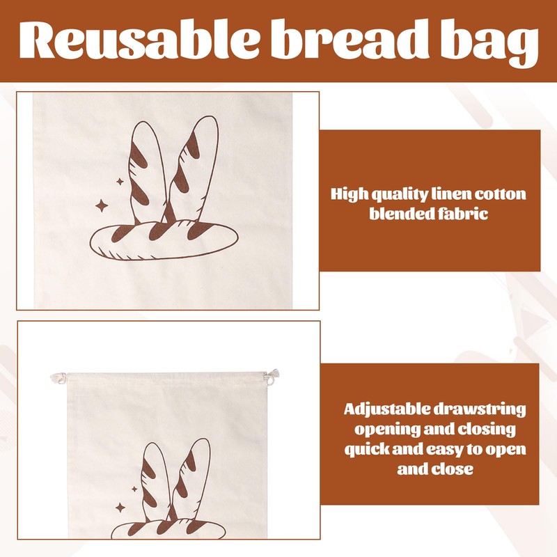 Bread Bag 3pcs Bread Bags for Homemade Breads Reuse Breads