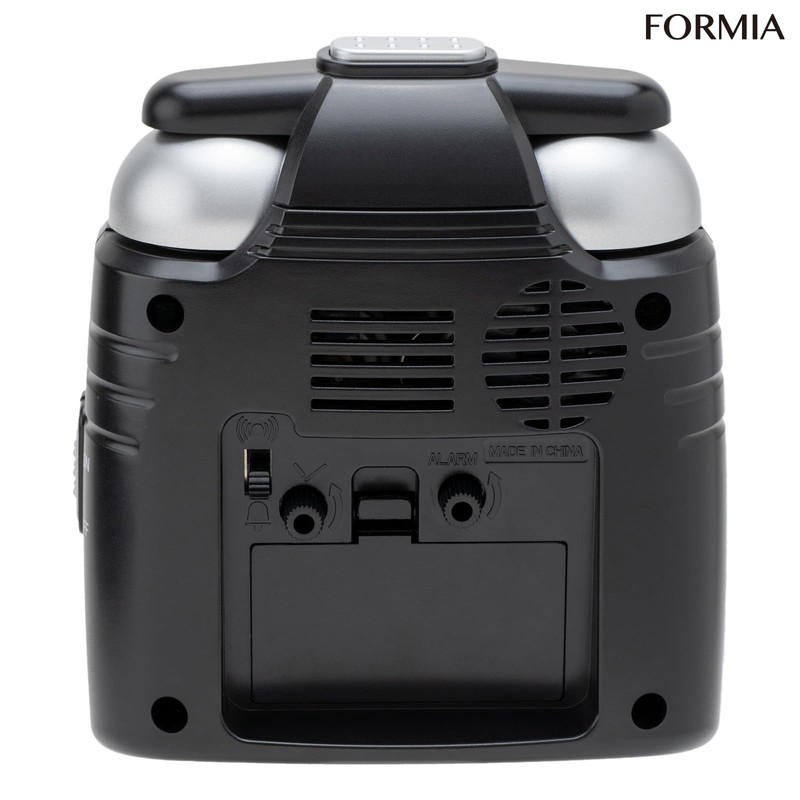 Formia HT-A030W-BK Tabletop Alarm Clock, Stand, Luminous, Silent, Continuous Second