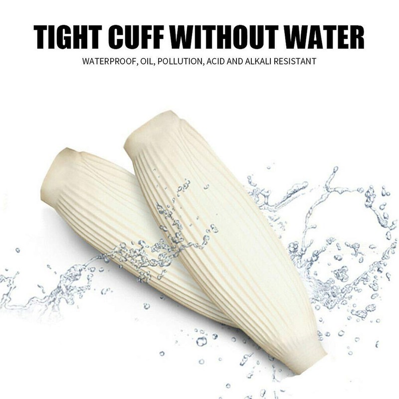 Calayu 1 Pair Waterproof Latex Arm Sleeves Waterproof Oil-Resistant Elastic