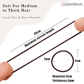 JASVERLIN- Lazos elásticos pequeños y delgados de color marrón para el cabello, bandas para el cabello de 2 mm, accesorios para el cabello para niñas, mujeres y niños, antideslizantes