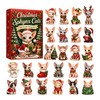 Christmas Advent Calendars 2026, 2D Cute Cat Acrylic Ornaments