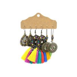 Stocking Stuffers Holiday Outfits for Women 2024 6 Pcs Boho Earrings Set for Women Western Dangle Earrings Colorful Tassel Earrings Vintage Turquoise Earrings Birthday Party Jewelry Gift for Girls