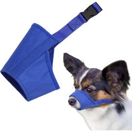 Soft Anti-Biting Barking Chewing Muzzle, Breathable Waterproof Adjustable Muzzle for Small Medium Dogs, Blue (S) - Size: M