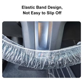 50 pieces disposable steering wheel cover, plastic, steering wheel cover, transparent, plastic steering wheel cover, universal car steering wheel protection, disposable steering wheel covers,