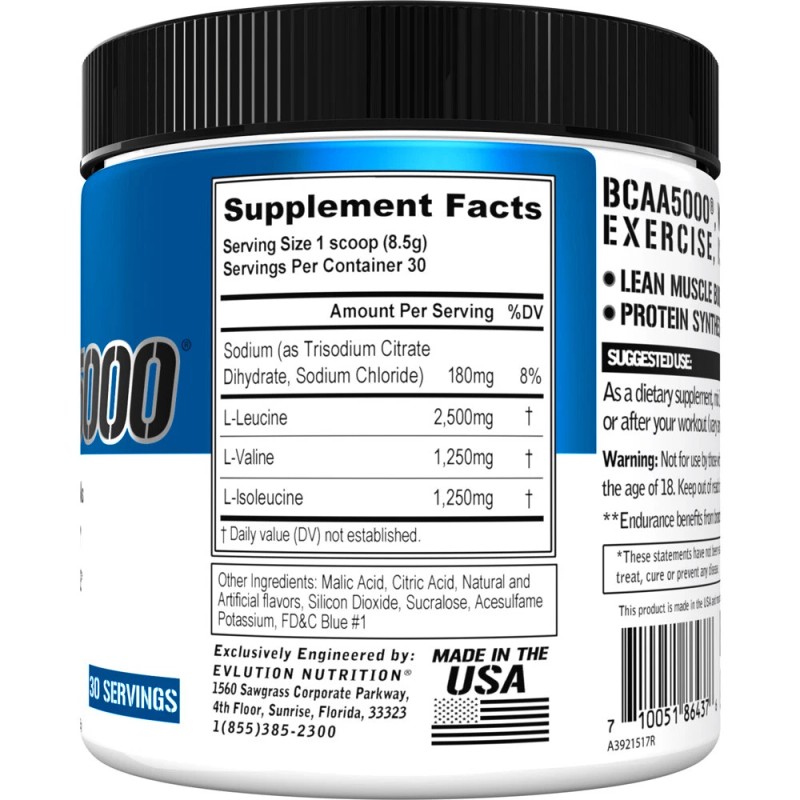 EVL BCAA 5000: Premium Amino Acid Powder for Post &