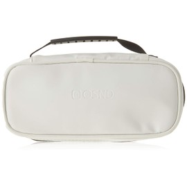 iSuperb Portable Leather Makeup Cosmetic Bag Travel Toiletry Organizer Bag Dual Zipper Handy Carrying Case with Handle (White)