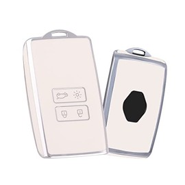 Funda de TPU para llave de Renault Koleos Captur Megane Clio Scenic Talisman Arkana - Protector de llave para Renault - Funda protectora para llave de coche - Blanco