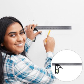 DOITOOL 2pcs Professional Combination Square Stainless Steel Woodworking Framing Tool for Accurate Measurements Anti Design for Precision Marking