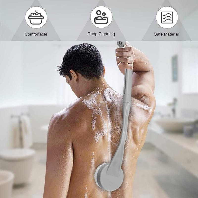 Brush Long Handle for Shower, 20.5” Bath Brush for Shower,