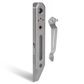 KeyUnity KR00 EDC Pocket Pry Bar Bit Bar Titanium Multitool with Pocket Clip