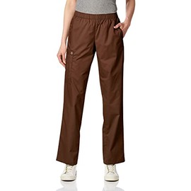 WonderWink Women's Pull-On Cargo Pant, Chocolate, 2X-Large Tall