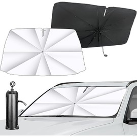 DU Life Sonnenschirm Auto, 142 x 78cm Auto Frontscheibe mit 10 Arme, Car Umbrella Sun Shade Cover, UV-Schutz & Hitzeblock, Tragbarer Sonnenschutz für die meisten Fahrzeuge SUV