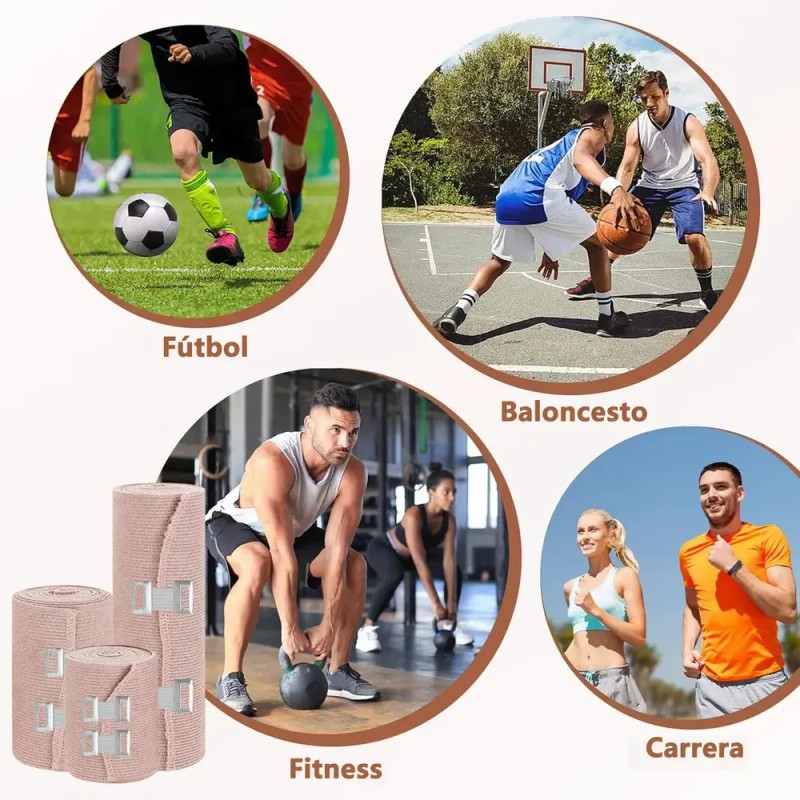 10pcs Vendas Elásticas Compresión Deportivos Reutilizables