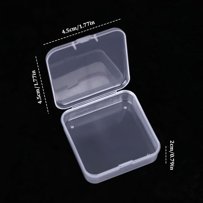 5Pcs Transparent Square Storage Organizer Box, Clear Plastic Mini Container