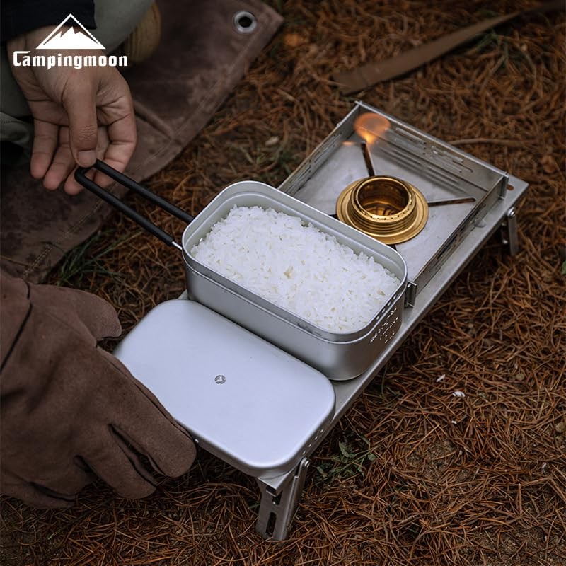 Campingmoon Camping Mess Tin Pressure Relief Aluminum Dinner Box Camping
