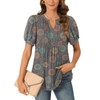 Anyally Womens Plus Size Summer Dressy Casual Blouse Puff Short