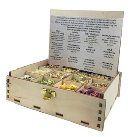 Smoking Box Gift Box with 12 Types of Incense Mixtures Protection & Confidence, 14 x 10 x 4 cm