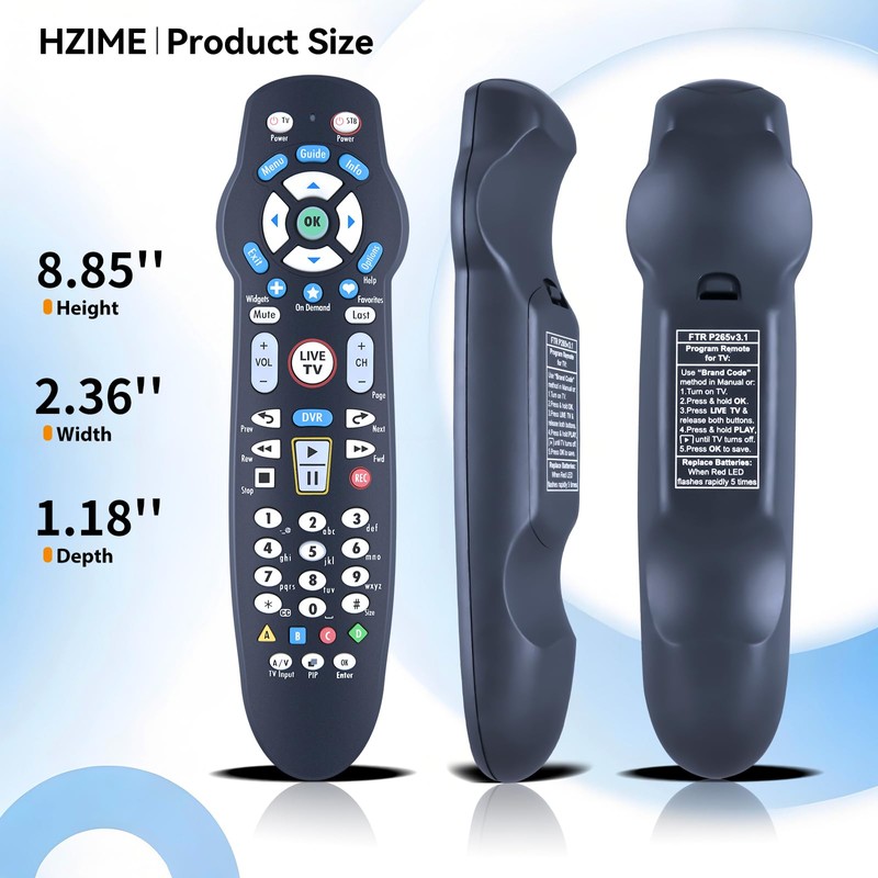 HZIME New Replace Remote Control RC26655006/03B P265V3.1 Compatible for Frontier